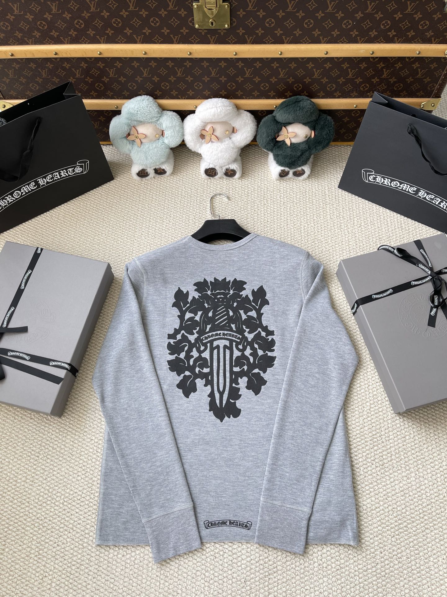 Floral Crest-Back Crewneck T-Shirt — product photograph