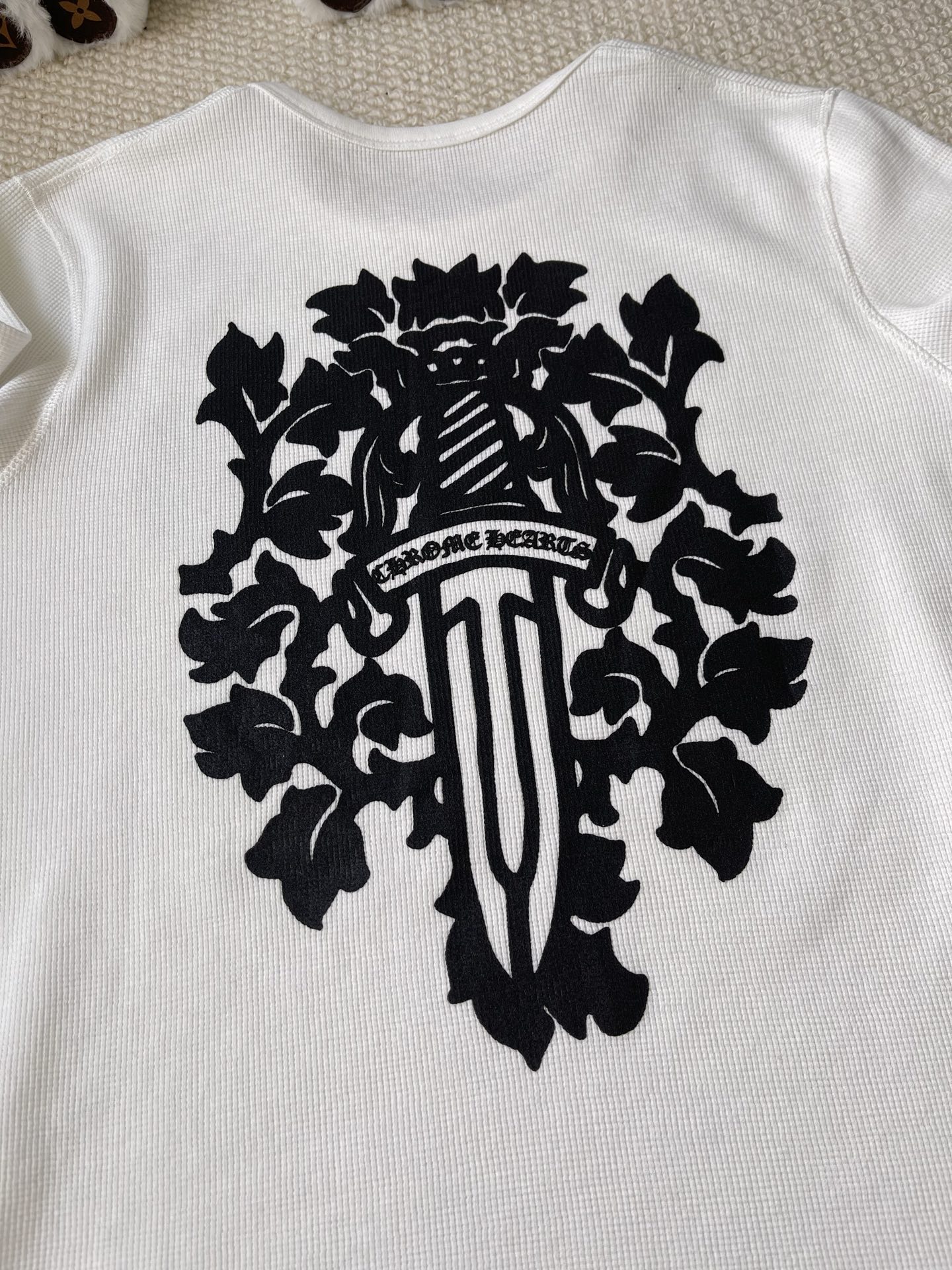 Floral Crest-Back Crewneck T-Shirt — product photograph