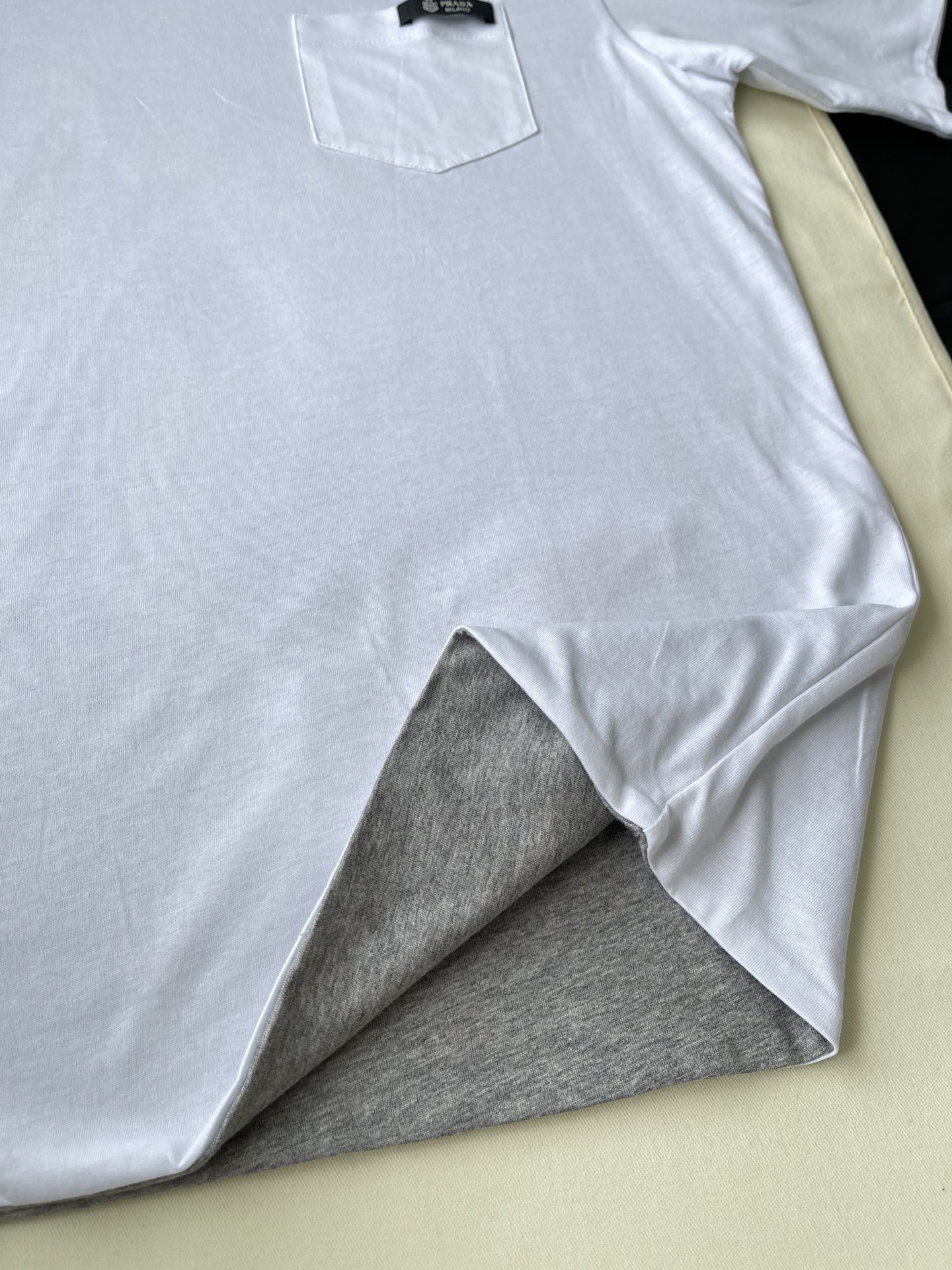 Contrast-Neck Pocket T-Shirt — product photograph