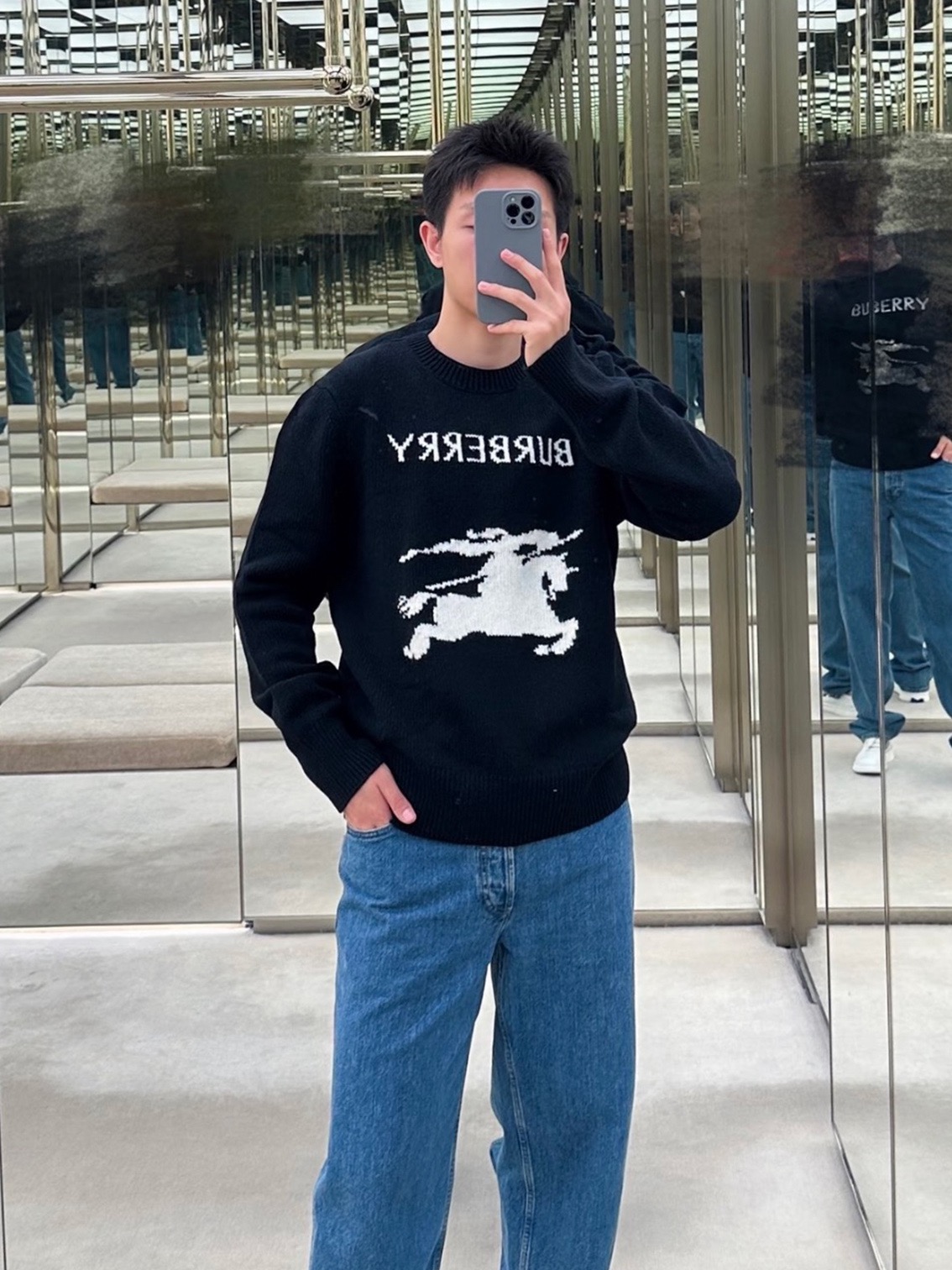 Horse-Graphic Wordmark Sweater — product photograph