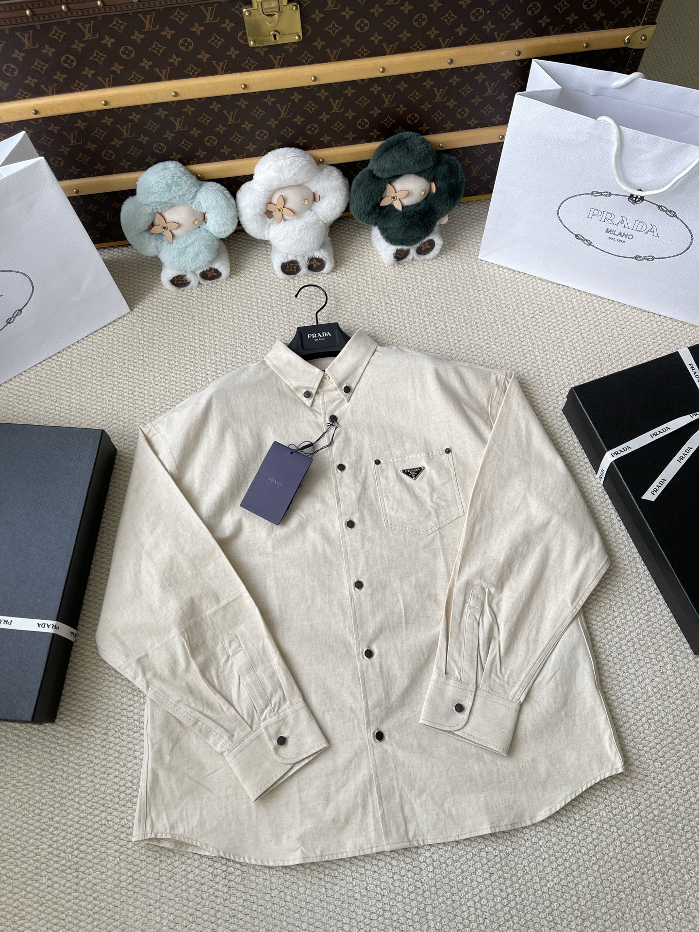 Triangle-Pocket Button-Down Shirt — product photograph