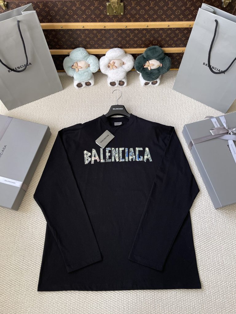 Metallic-Wordmark Long-Sleeve Top — product photograph