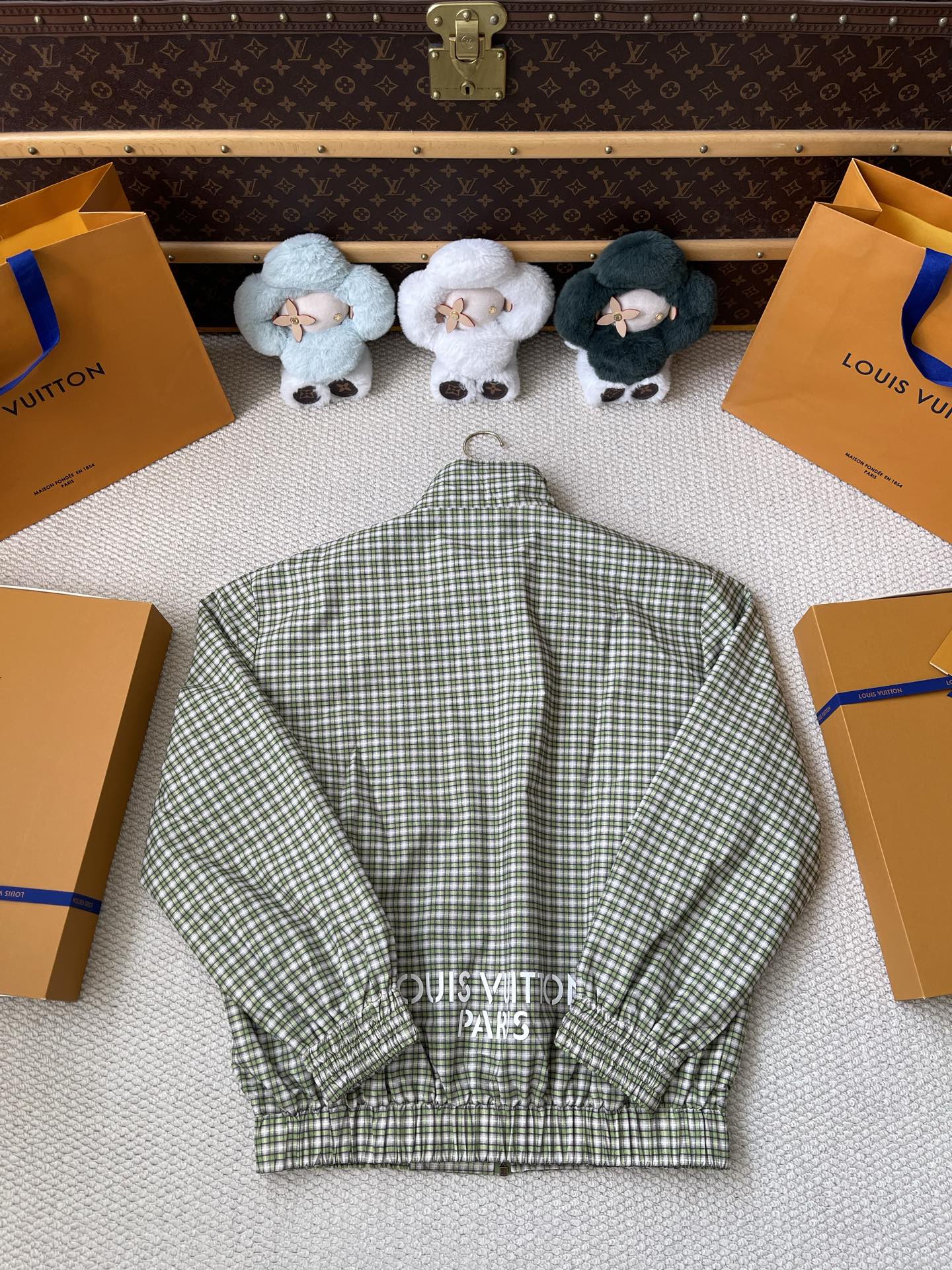 Gingham Zip Windbreaker — product photograph