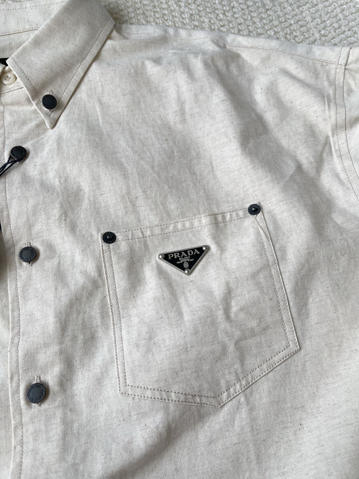 Triangle-Pocket Button-Down Shirt — product photograph