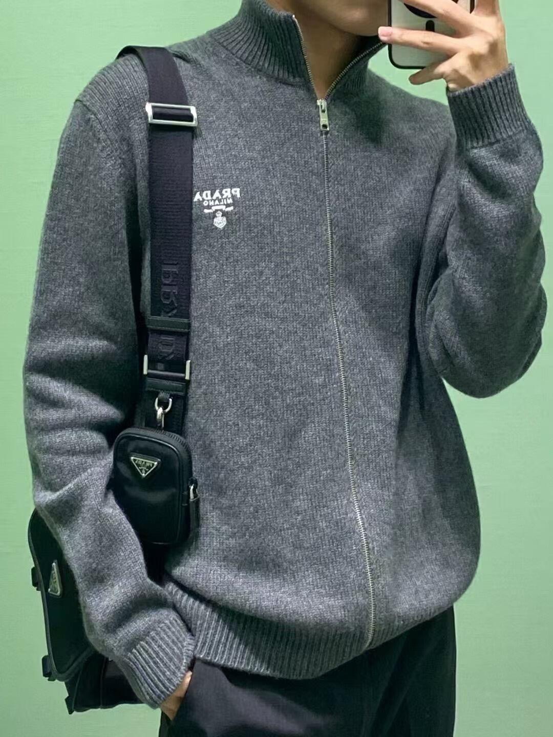 Crest Stand-Collar Zip Cardigan — product photograph