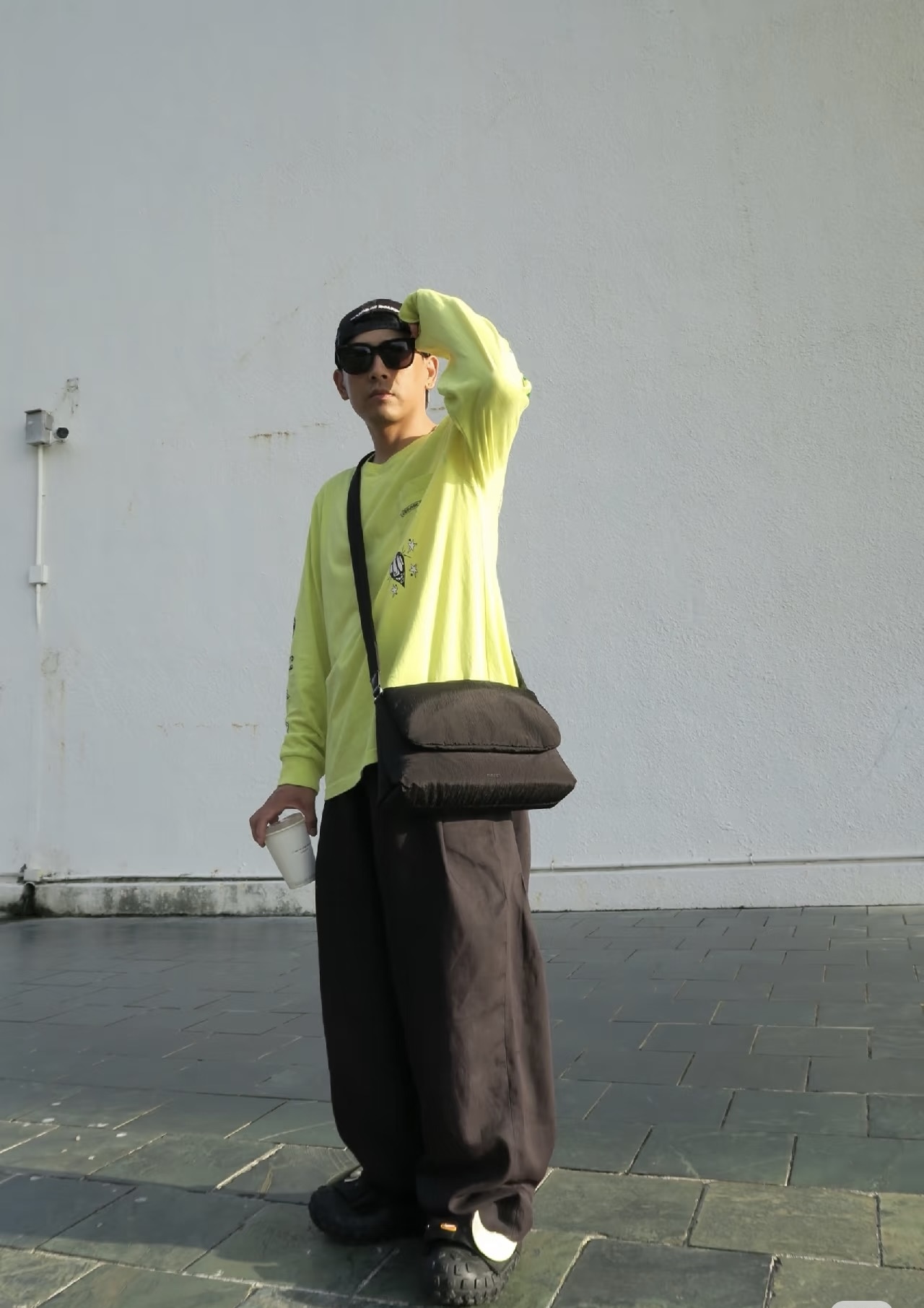 Illustrated Back Lime Long-Sleeve T-Shirt — product photograph