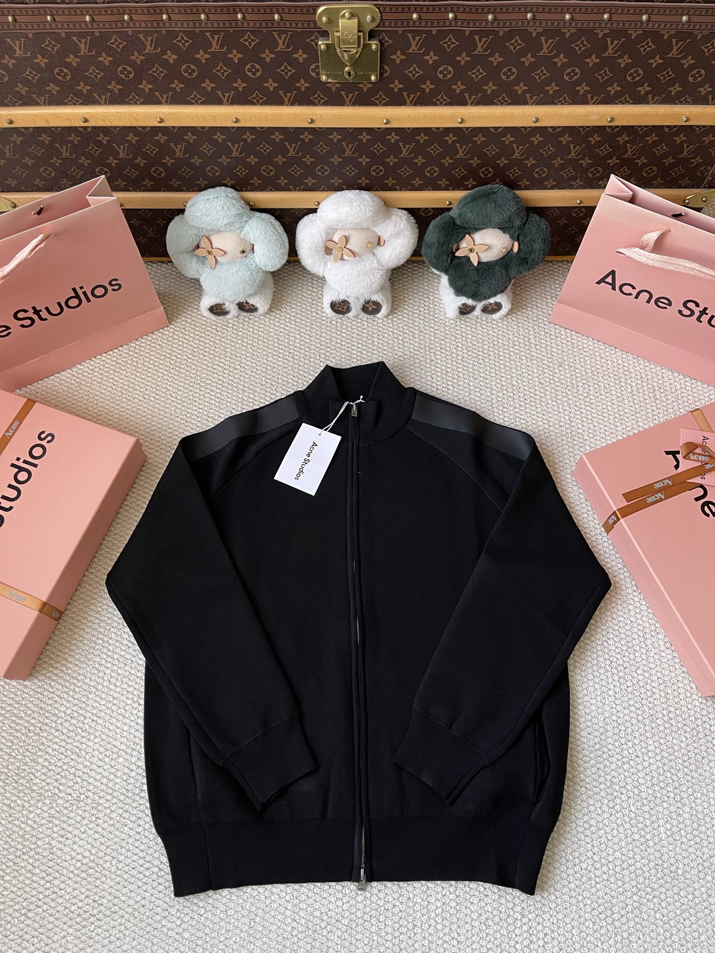 Zip-Front Stand-Collar Cardigan — product photograph