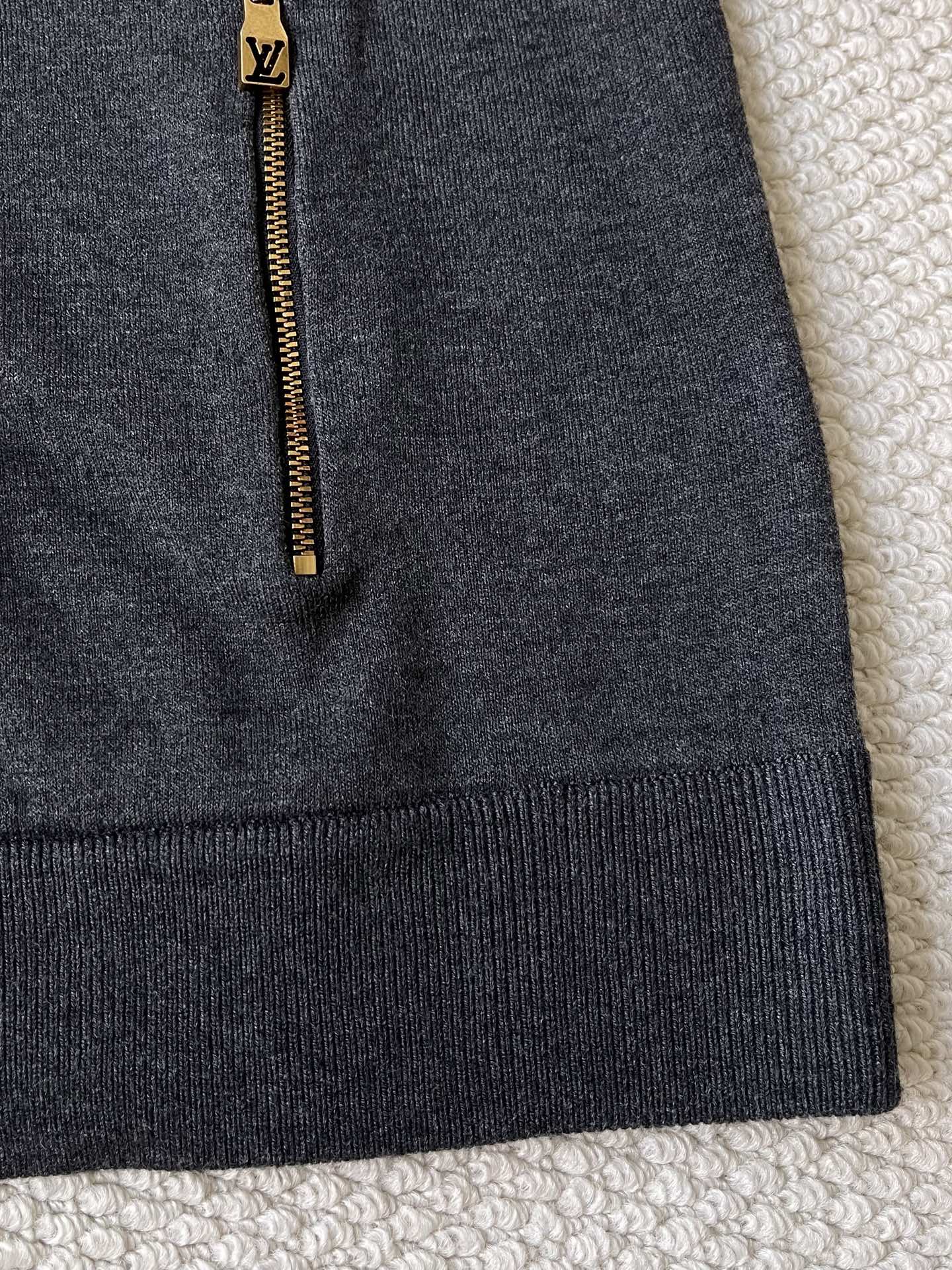 Monogram-Collar Zip-Up Cardigan — product photograph